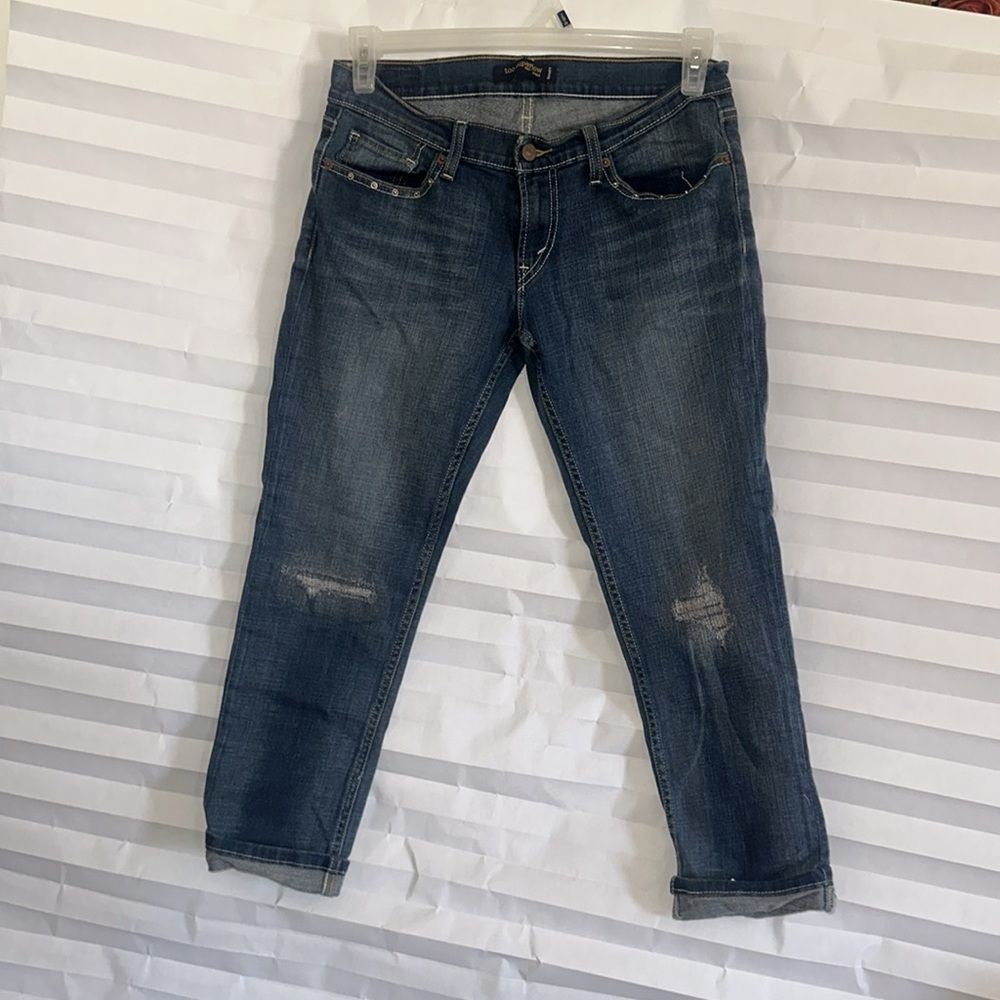 Levi’s Women’s Juniors Too Super Low Distressed Denim Jeans 9